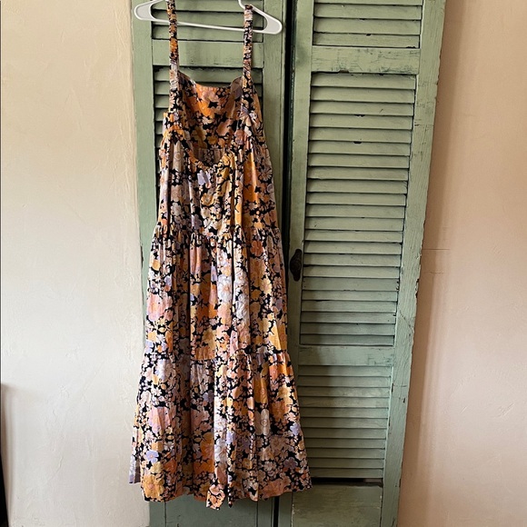Never worn “Free People” Colorful Floral Strappy Dress. Size L - Picture 2 of 5